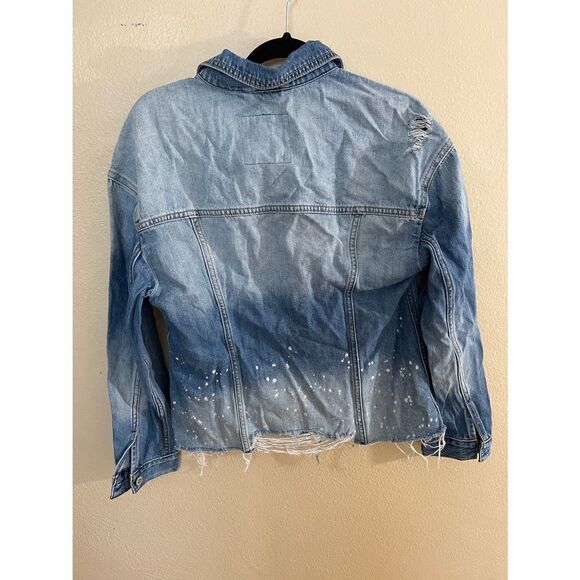 Hollister Womens Denim Distressed Jean Jacket Sz Med - Picture 2 of 3